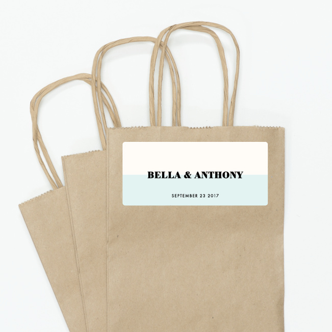 Boldly Typographic Wedding Gift Tags & Stickers - Blue