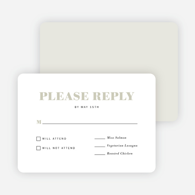 Simple & Chic Wedding Response Cards - Beige