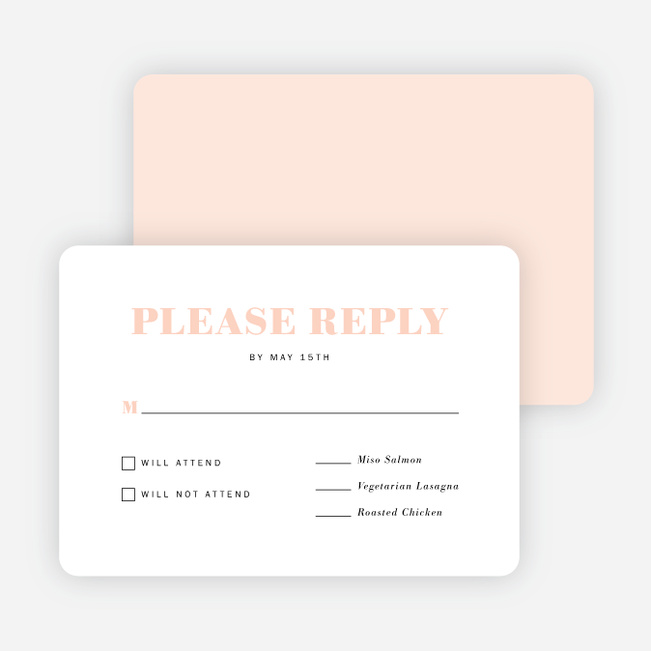 Simple & Chic Wedding Response Cards - Pink
