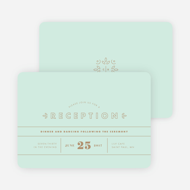 Line Up, Be Counted Wedding Reception Cards - Green