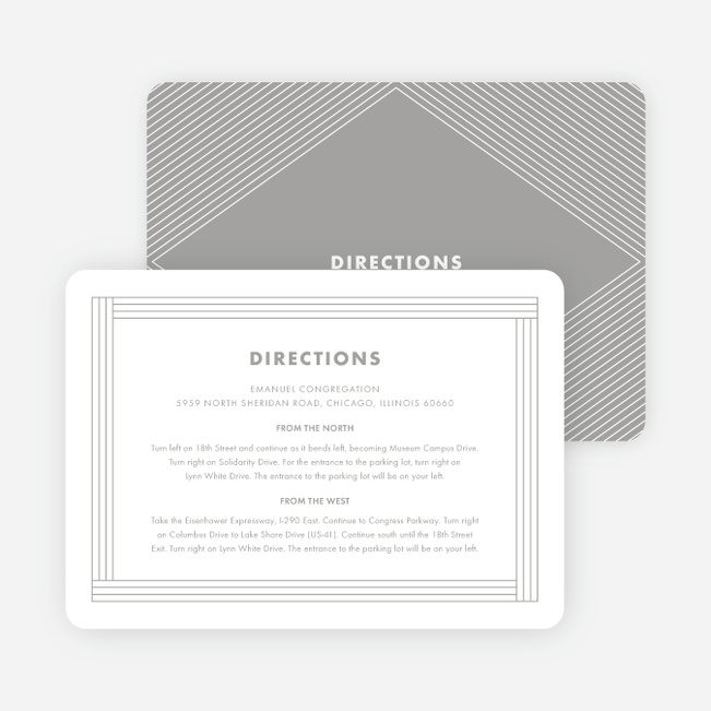 Diamond Chic Wedding Information Cards - Gray