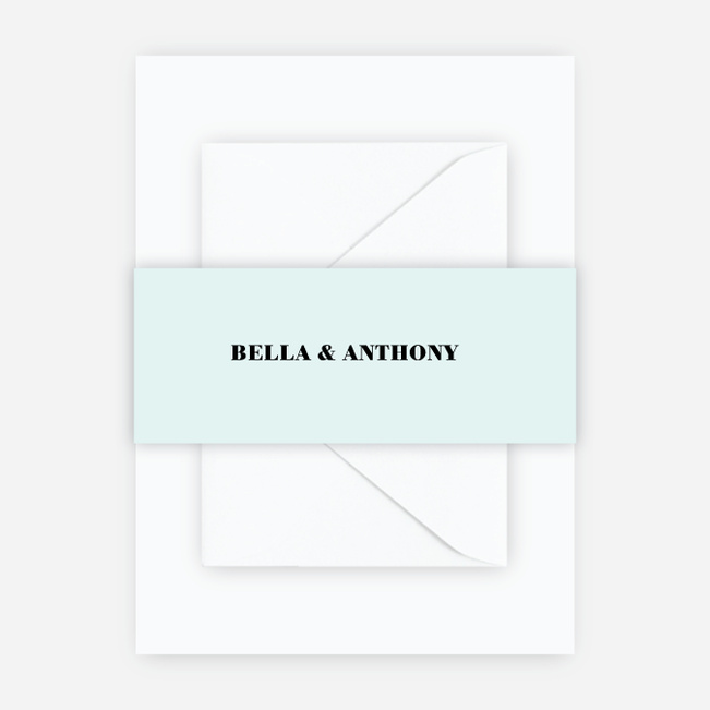 Boldly Typographic Wedding Belly Bands - Blue