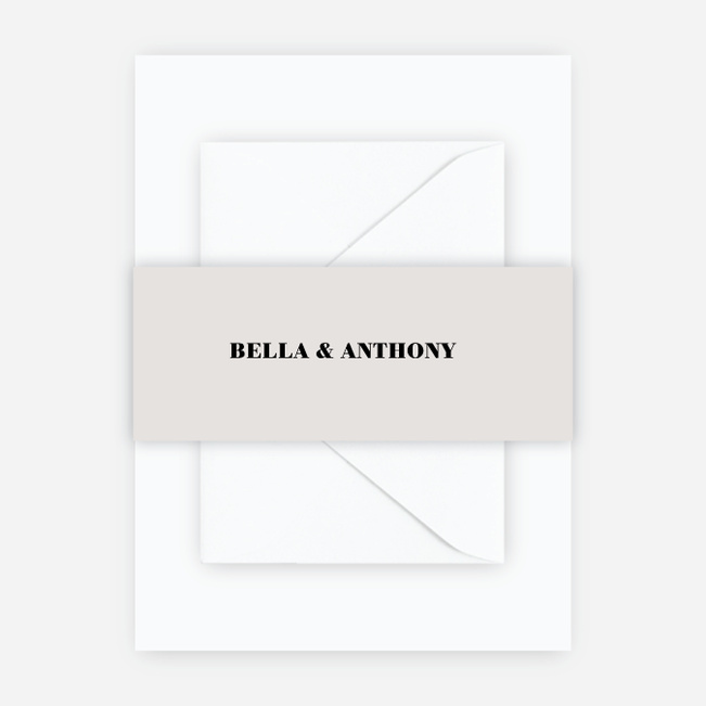 Boldly Typographic Wedding Belly Bands - Gray