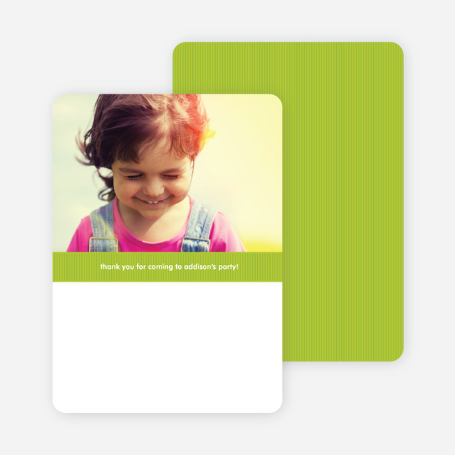 Modern Photo Thank You Card - Lime Green