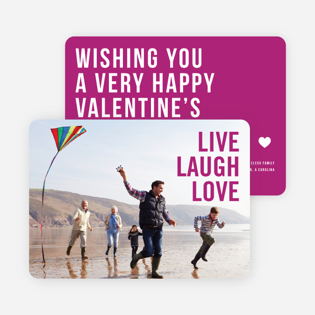 Live Laugh Love Valentine’s Day Cards - Purple