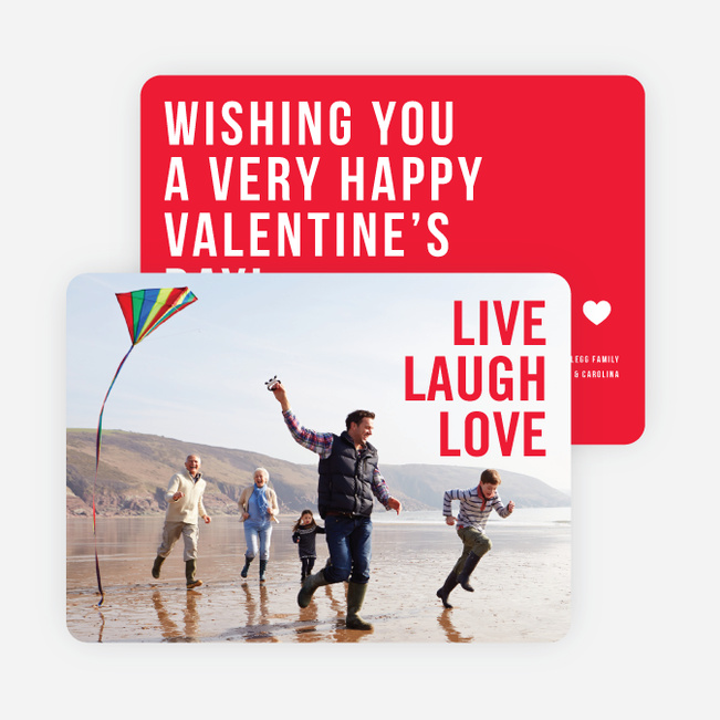 Live Laugh Love Valentine’s Day Cards - Red