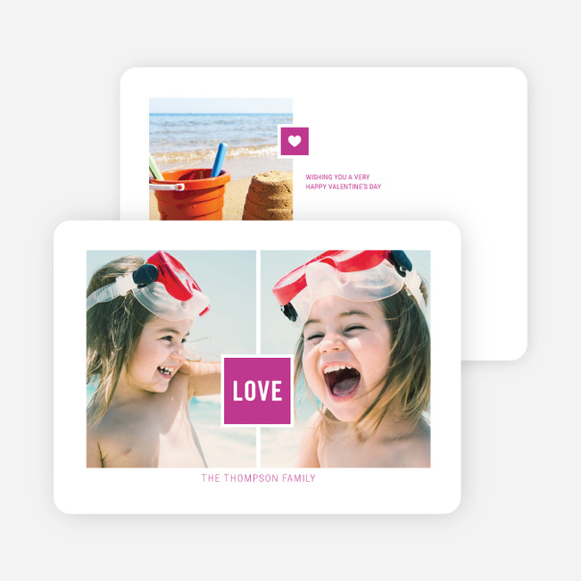 Side by Side Photo Valentine’s Day Cards - Green