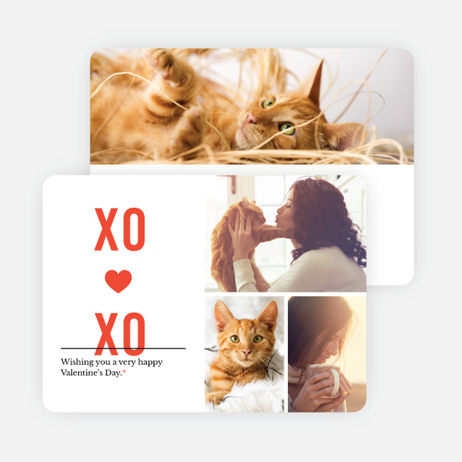X’s and O’s Photo Valentine’s Day Cards - Red