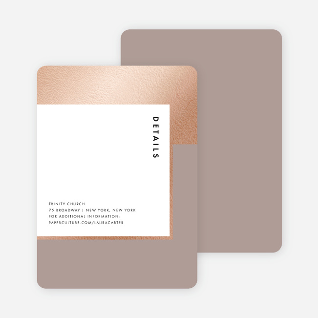 Foil Blocks Wedding Direction Cards - Gray