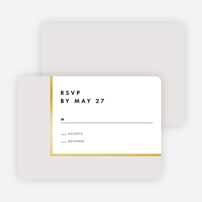 Foil Blocks Wedding Response Cards - Beige