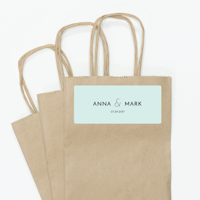 Simple Lines Wedding Gift Tags and Stickers - Blue