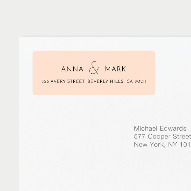 Simple Lines Wedding Gift Tags and Stickers - Pink