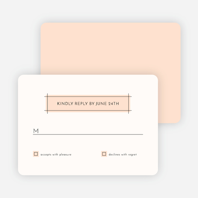 Simple Lines Wedding Response Cards - Pink
