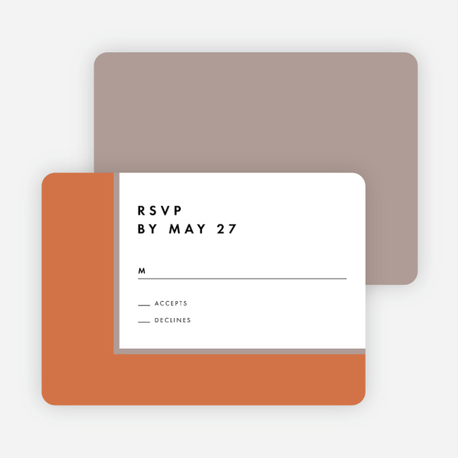 Foil Blocks Wedding Response Cards - Orange