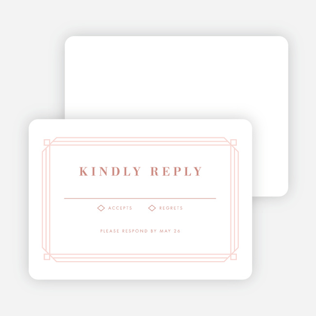Art Deco Wedding Response Cards - Pink