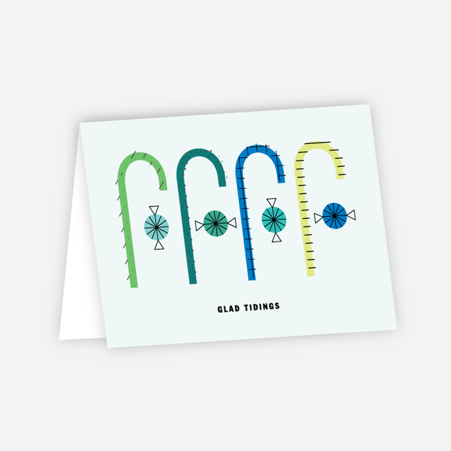 Candy Cane Christmas Cards - Blue