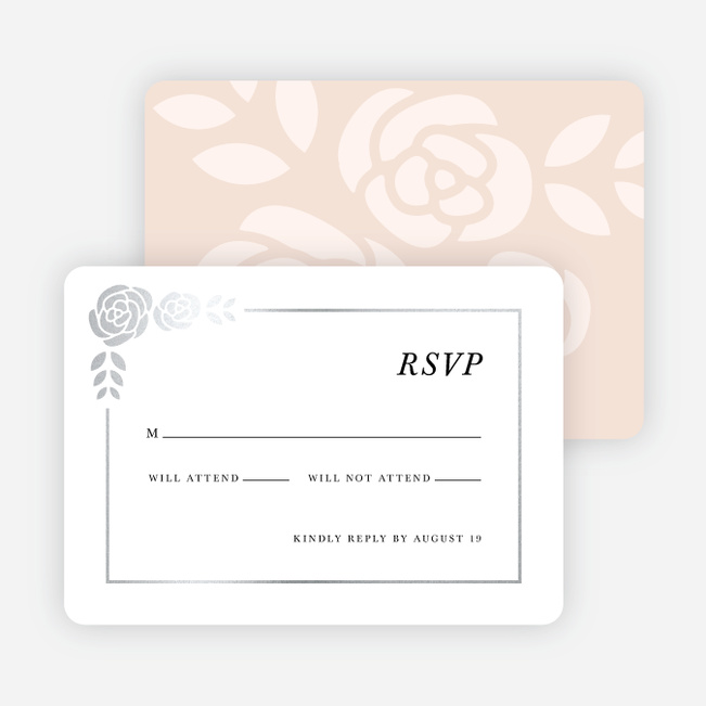 Coming Up Roses Wedding Response Cards - Pink