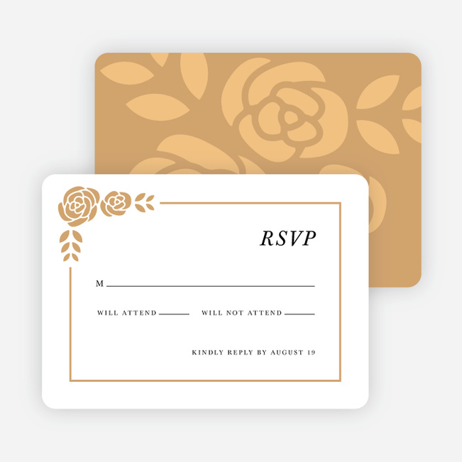 Coming Up Roses Wedding Response Cards - Beige