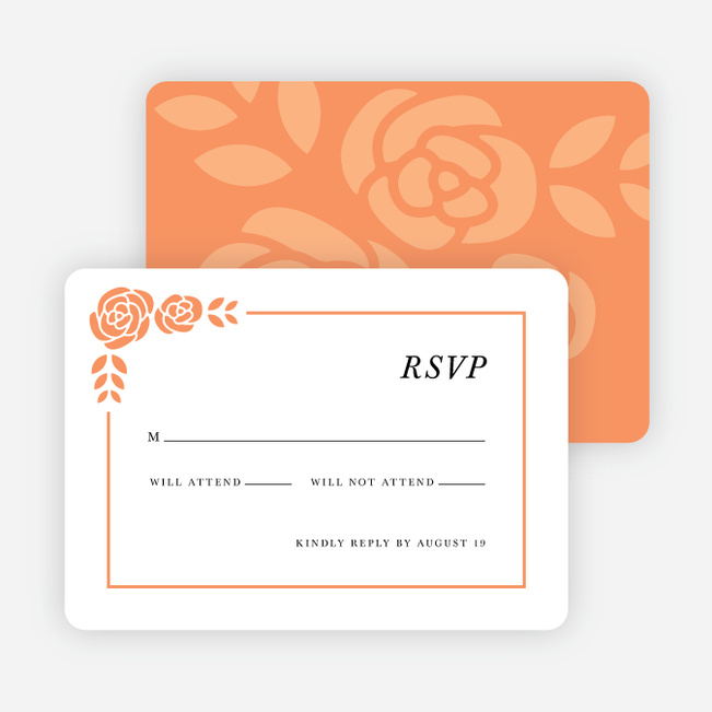 Coming Up Roses Wedding Response Cards - Orange