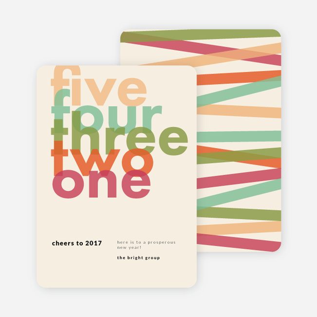 Final Countdown New Year Cards - Orange