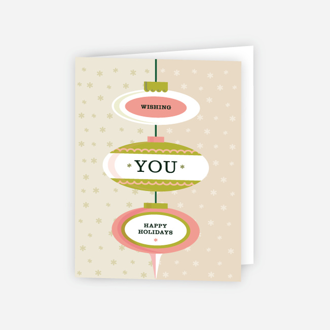 Hanging Ornaments Holiday Cards - Beige