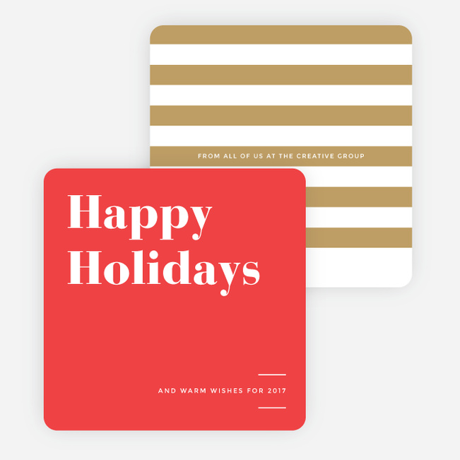 Holiday Stripes Corporate Holiday Cards - Red