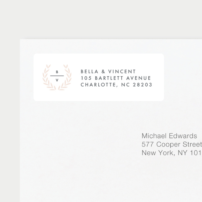Look to Your Laurels Wedding Gift Tags and Stickers - Beige