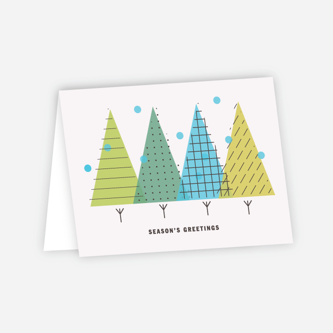 Modern Forest Holiday Cards - Green