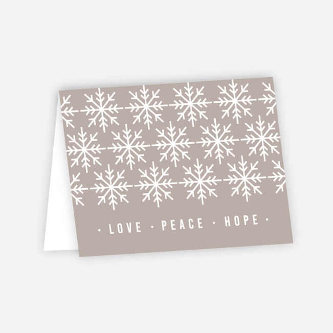 Snowflake Pattern Corporate Holiday Cards - Gray