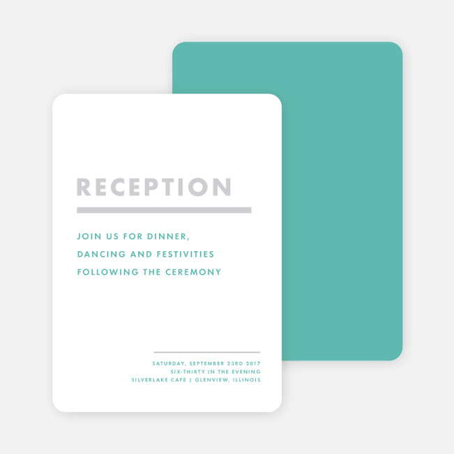 Today’s Modernist Wedding Reception Cards - Green