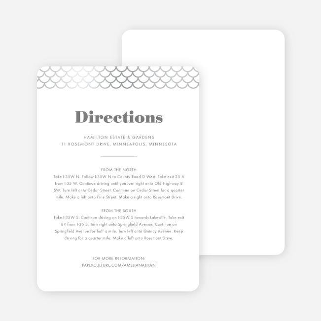 Making Waves Wedding Direction Cards - Gray