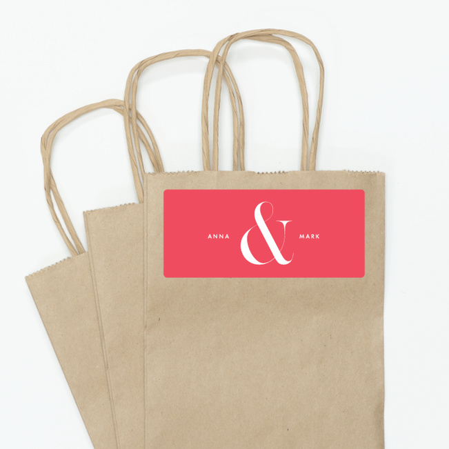 Ampersand Wedding Gift Tags And Stickers - Red