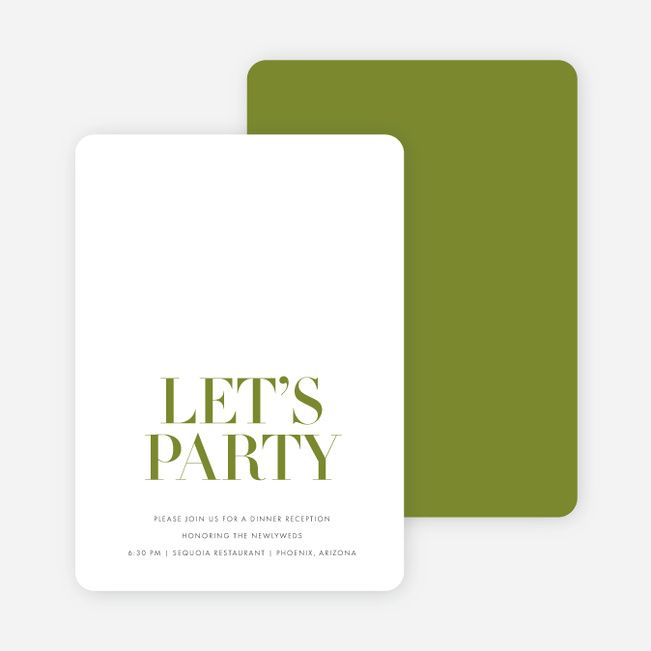 Ampersand Wedding Reception Cards - Green