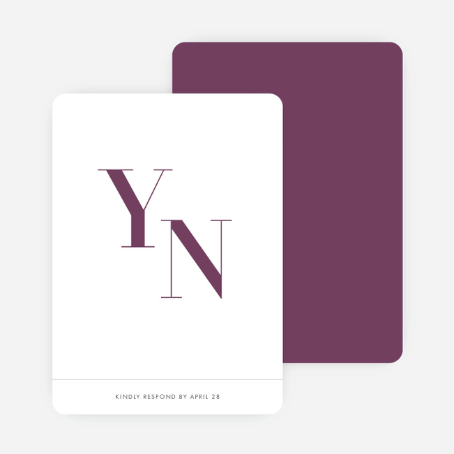 Ampersand Wedding Response Cards - Purple