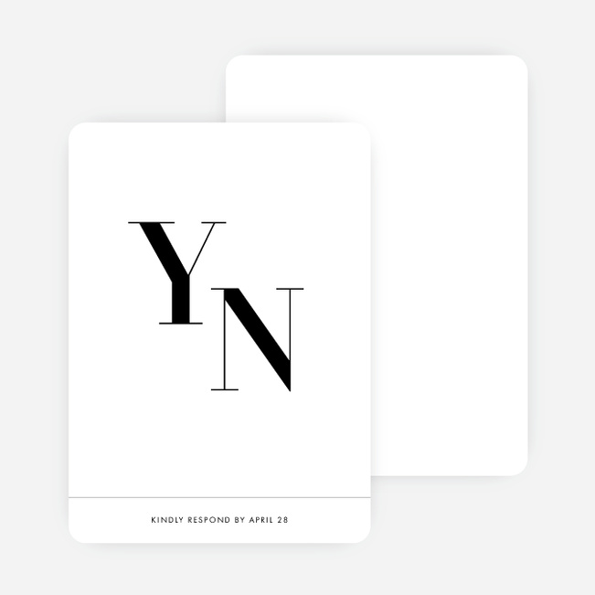 Ampersand Wedding Response Cards - Black