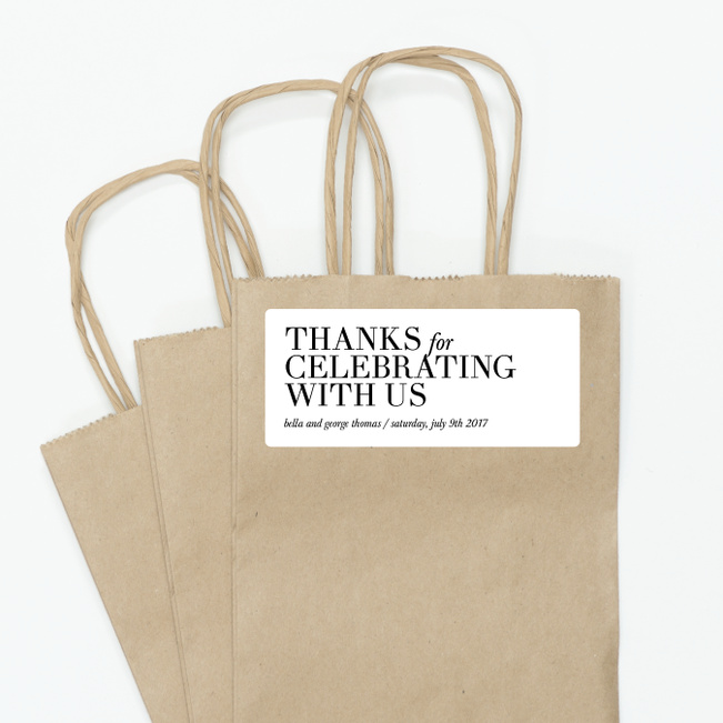 Botanical Bliss Wedding Gift Tags And Stickers - Black
