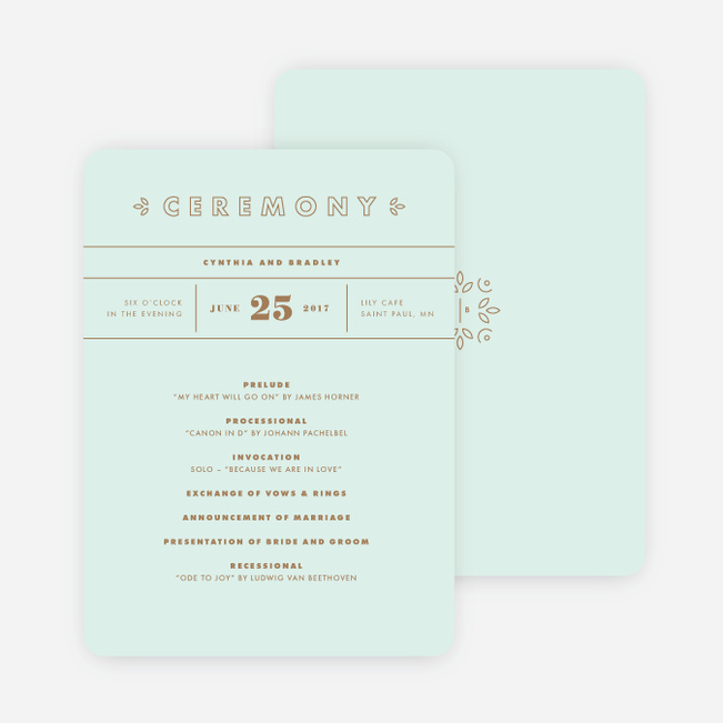 Chic Floral Wedding Programs - Blue