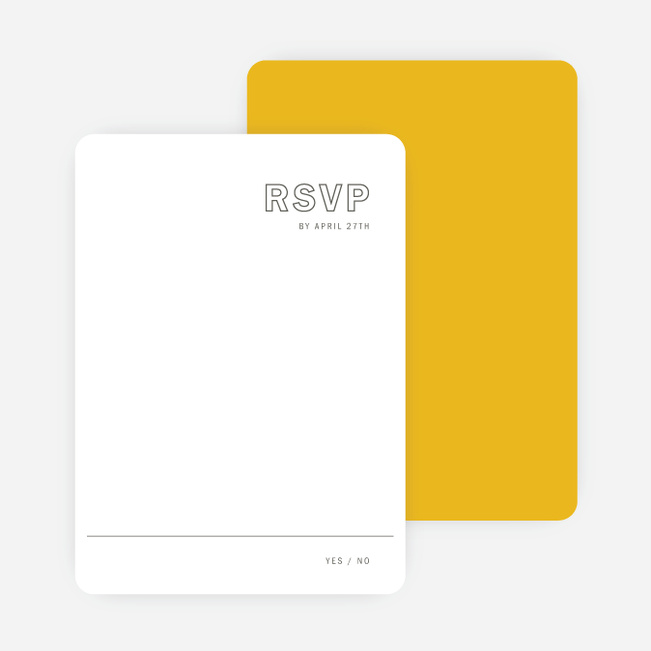 Color Up Wedding Response Cards - Yellow