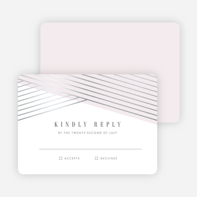 Diagonal Chic Wedding Response Cards - Pink