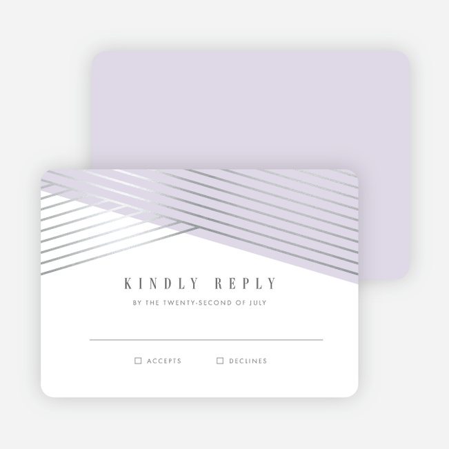Diagonal Chic Wedding Response Cards - Purple