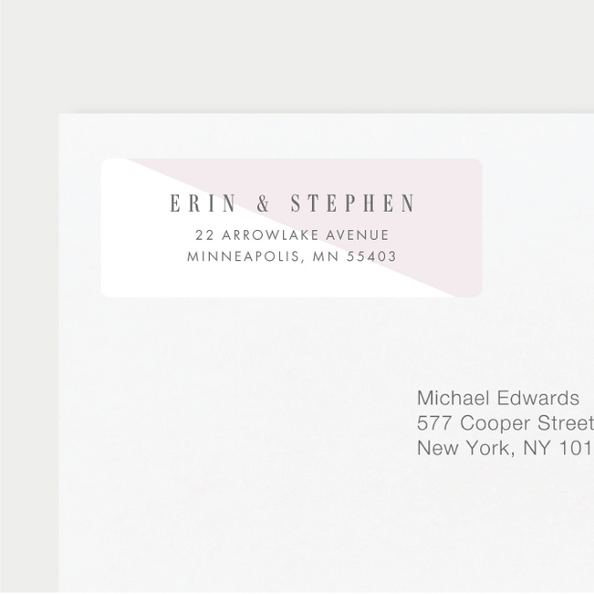 Diagonal Chic Wedding Return Address Labels - Pink