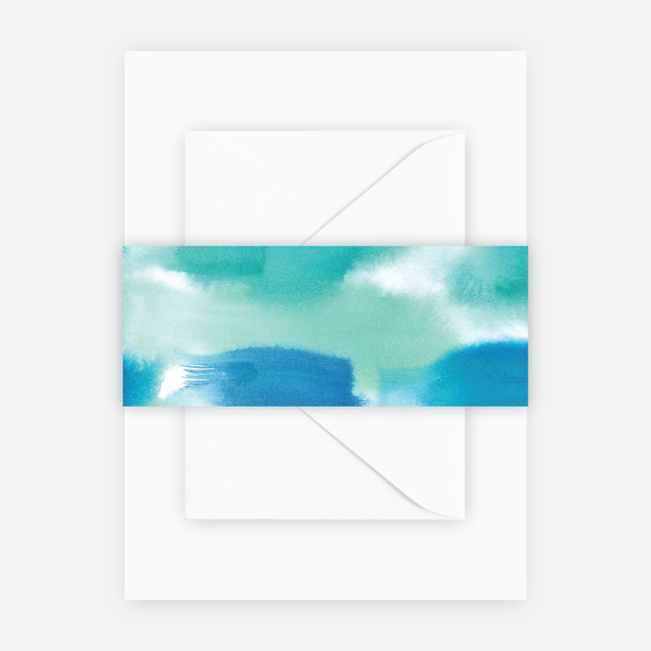 Infused Watercolors Wedding Belly Bands - Blue