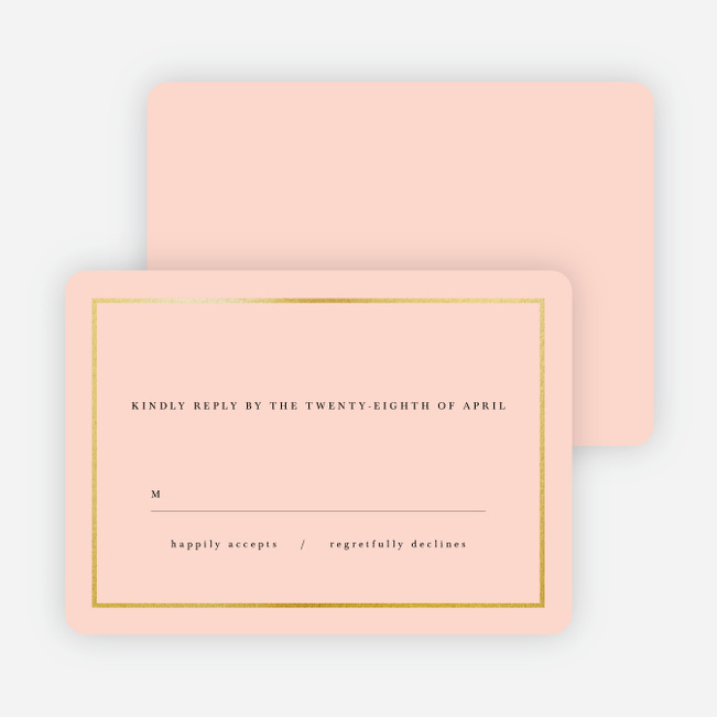 Less is More Wedding Response Cards - Pink