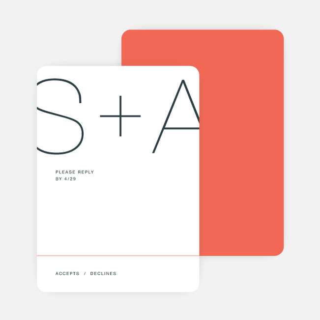 Simply Type Wedding Response Cards - Red