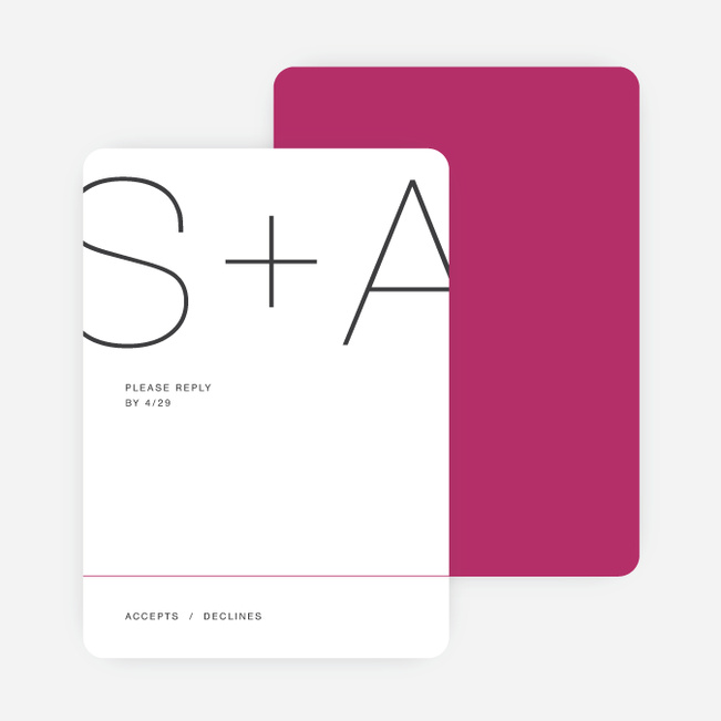 Simply Type Wedding Response Cards - Pink