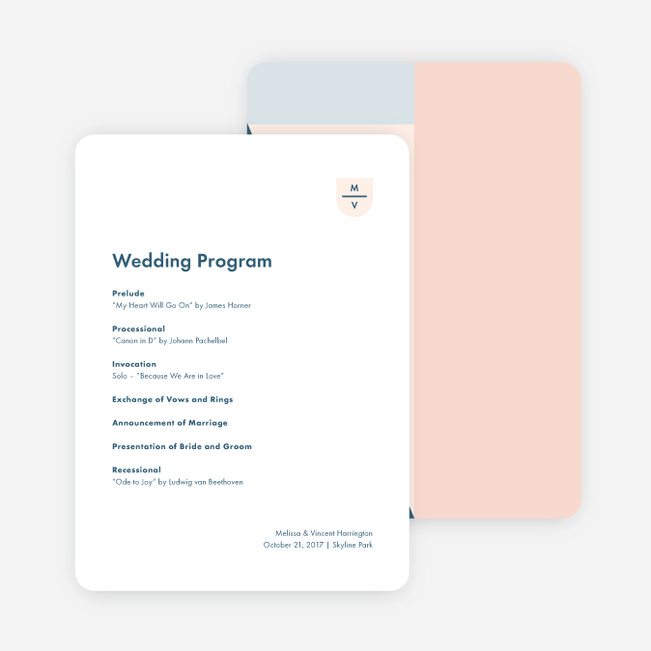 Taking Shape Wedding Programs - Pink