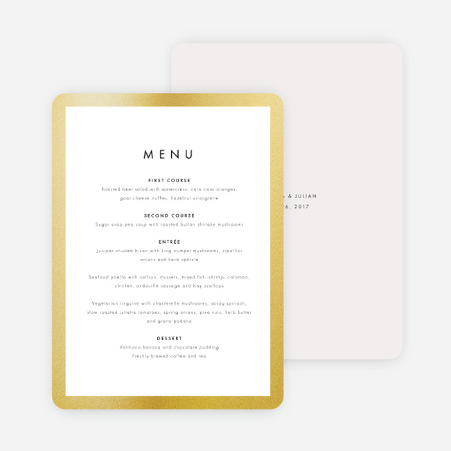 Wedding Frame of Mind Wedding Menus - Beige