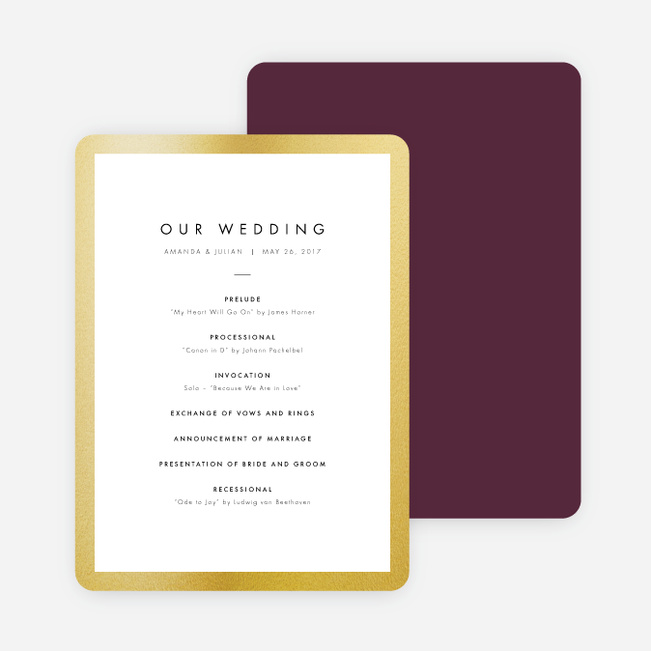 Wedding Frame of Mind Wedding Programs - Purple