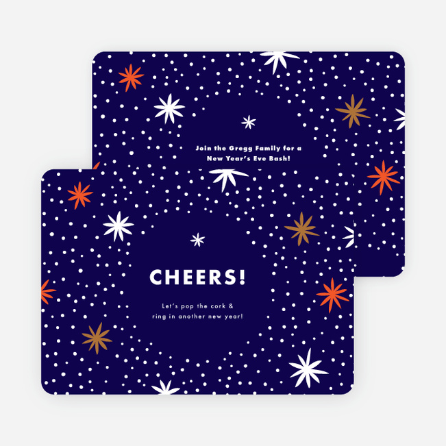 Fireworks Celebration Holiday Invitations - Blue