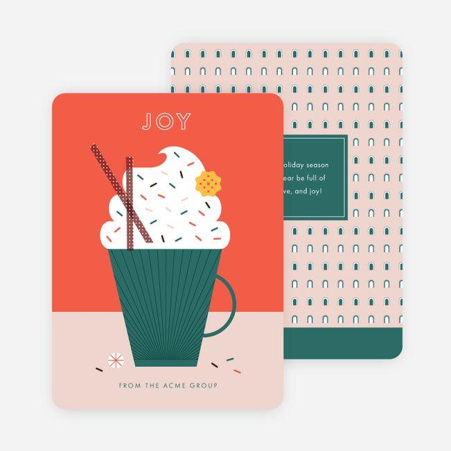 Hot Cocoa Cheers Corporate Holiday Cards - Red